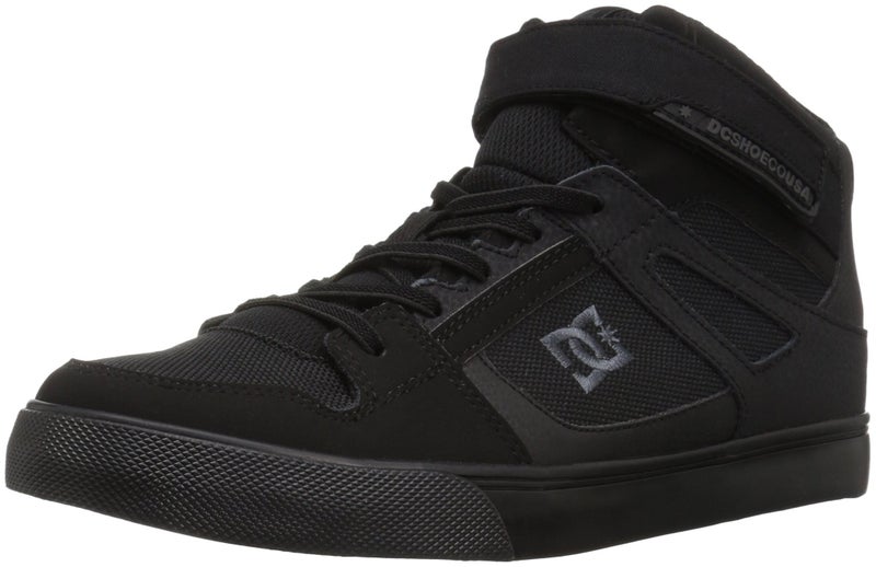 DC boys Pure High-top Ev Skate Shoe, Black/Black/Black, 12 Little Kid US